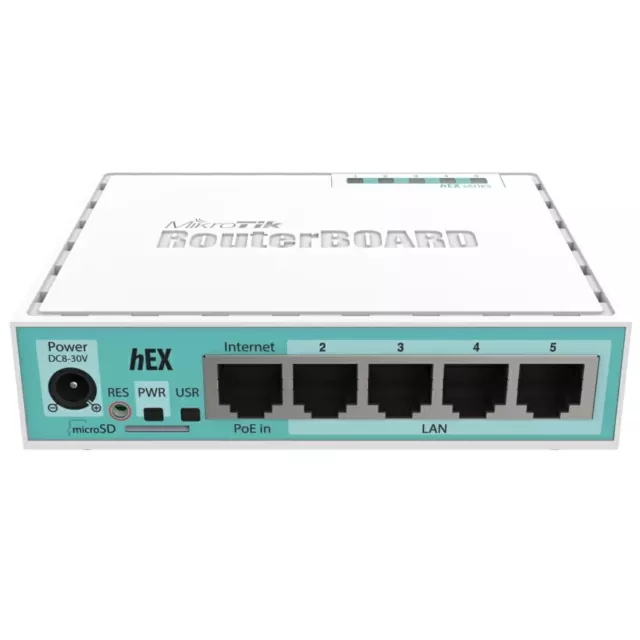 MikroTik hEX / RB750Gr3 | Router, 5 x RJ45 Gigabit, USB, microSD, RouterOS L4