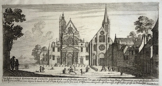 CHURCHES SAINT ETIENNE DU MONT Sainte Genevieve ENGRAVING Jean Marot XVII°