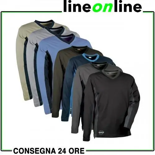 Maglietta da lavoro a maniche lunghe Cofra Madeira 100% jersey cotone traspir...