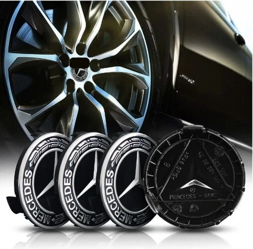 4PCS Black Wheel Center Caps For 75mm/2.95 Inch Size Car Wheel Center Covers