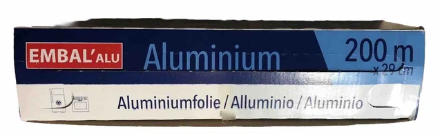 Bobine De Papier Aluminium 33 Cm X 200 M – En Boîte Distributrice