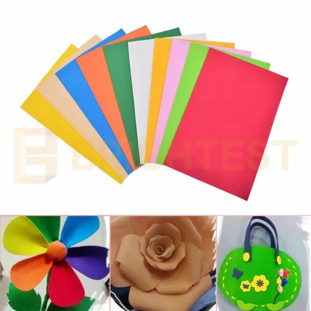 50pk Rainbow EVA Foam Craft Sheets Fun Paper Handmade Art Kids Assorted Colours 2