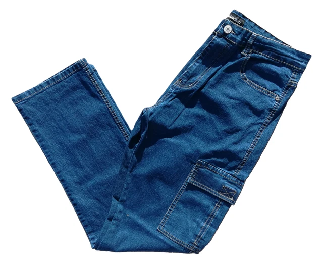 Jeans Uomo Cargo Original Mezza Stagione Elasticizzato Tasconi Regular Fit 46/60