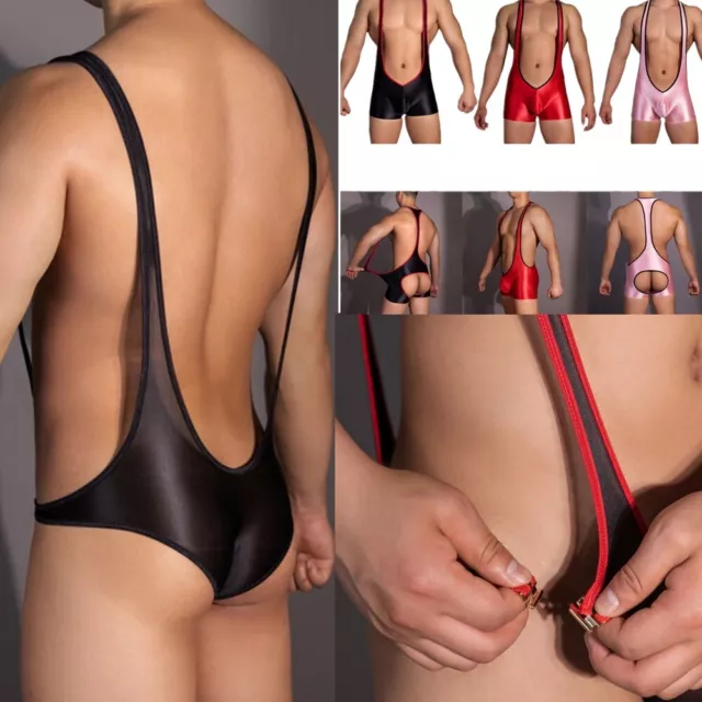 Sexy Men Jockstrap Leotard Briefs Jumpsuits Wrestling Singlet Bodysuit Underwear