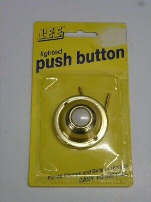 Nos! Lee Push Button Lighted Door Bell Button, Goldtone Finish, Bc200Lg