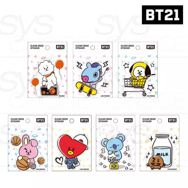 BTS BT21 Official Authentic Goods Clear Deco Sticker 7SET by Kumhong +Tracking #