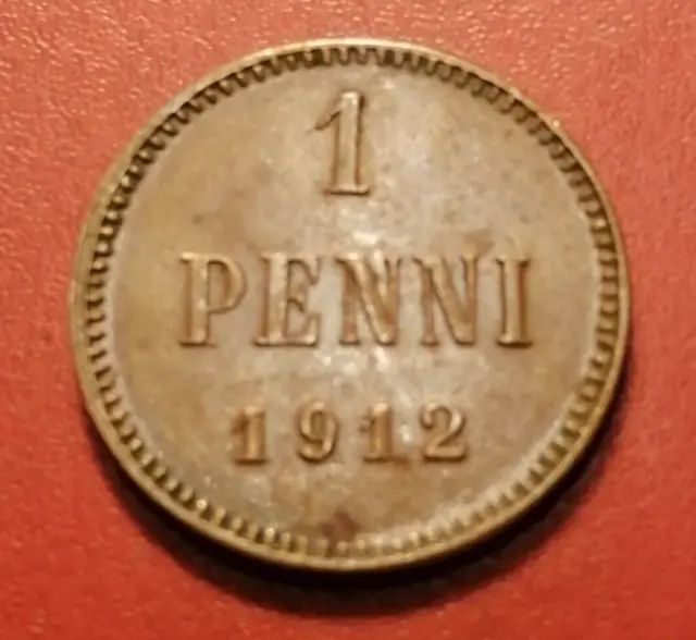 Finland *1 penniä 1912 * Nikolaj II * Copper *Condition 1++*