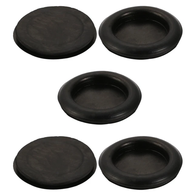Fil passe-câble 5pcs protection caoutchouc noir 55mm Dia passe-fil seul côté