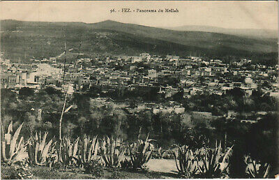 Pc CPA judaica, morocco, fez, panorama du mellah, vintage postcard (b25383)