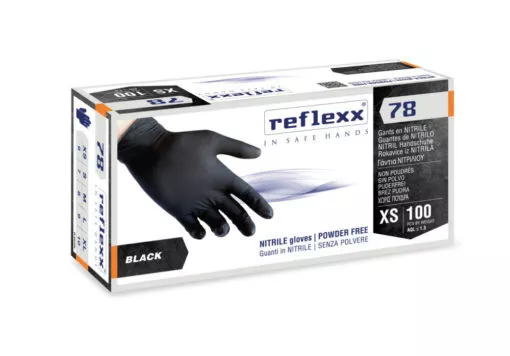 100 Gants Nitrile Noirs Jetable Sans Poudre Intérieur No Latex Ambidextre " M "