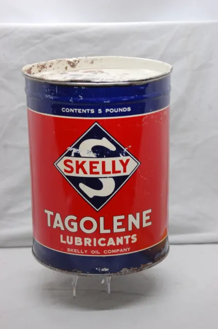 Skelly Oil Co Tagolene Lub Can 5Lb Red