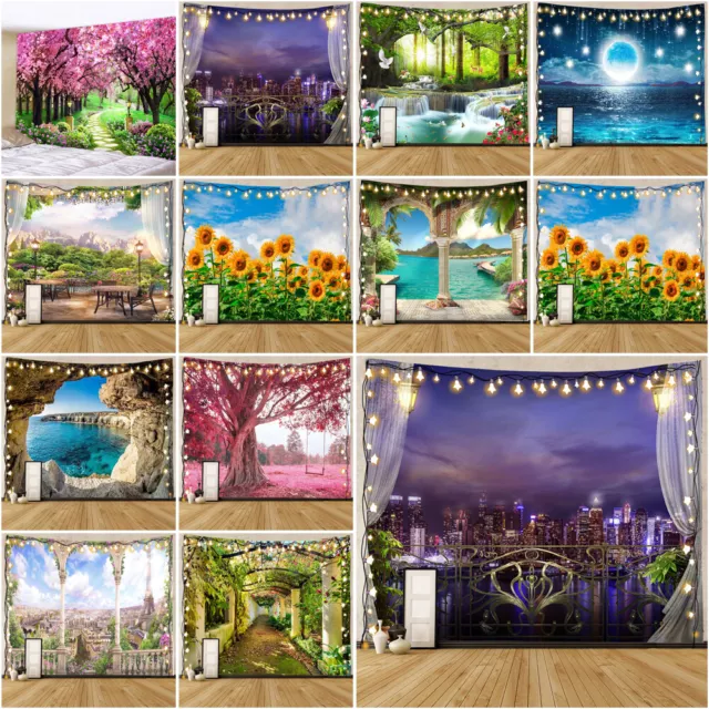 Large Landscape Wall Hanging Tapestry Blanket Cover Throw Mat Backdrop Bedspread