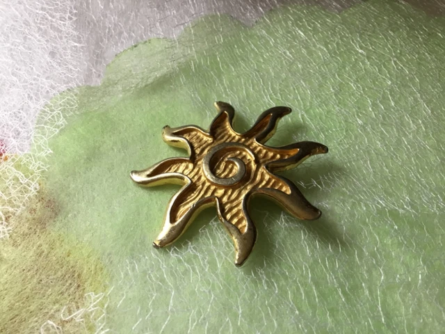 Broche Vintage Decleor Dorée - Environ 6 Cm - En Bon état - Bijou Occasion