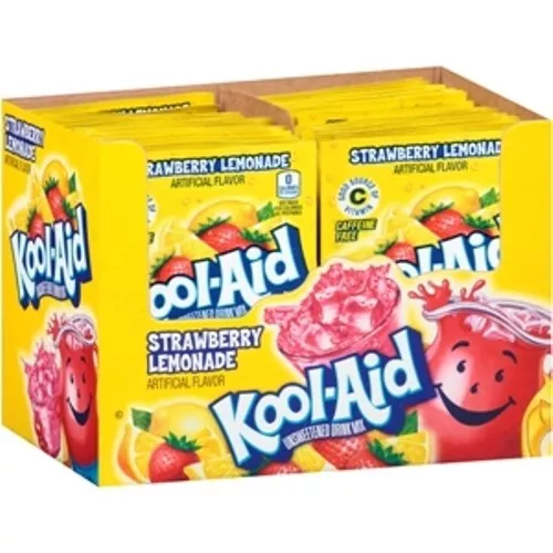 915813 1X Bulk Box 48 Sachets Kool-Aid Kool Aid Strawberry Lemonade Drink Mix