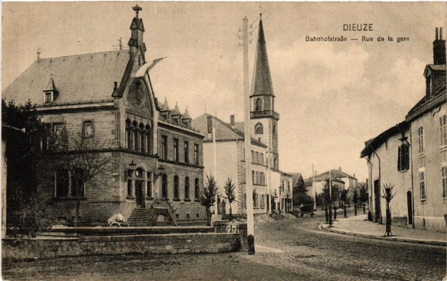 CPA AK DIEUZE - DUSS i. L. - Rue de la Gare - Bahnhofstrasse (387824)