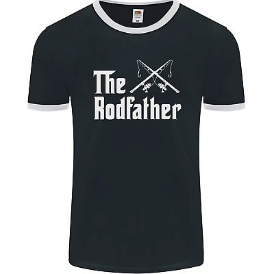 The Rodfather Funny Fishing Fisherman Mens Ringer T-Shirt FotL