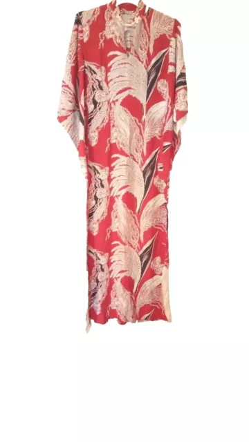 See HAWAII SILKY 40'S HAWAIIAN VINTAGE ANTIQUE DRESS  PAKE MU