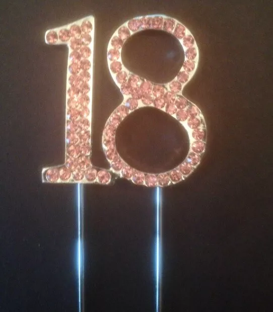 Pink 18Th Birthday Party Diamante Cake Topper Decoration Eighteen 18 Th Uk Sella