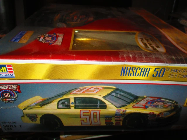 Revell NASCAR 50th Anniversary Gold Chevy Model Kit - 1/24 Scale Collectible
