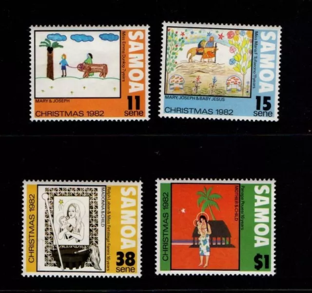 Samoa  1982 Christmas Mary & Joseph . Mint Unhinged . Set of 4 stamps