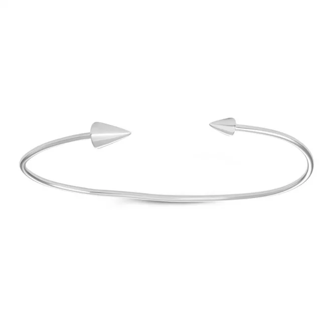 Sterling Silver Double Spike Cuff Bangle