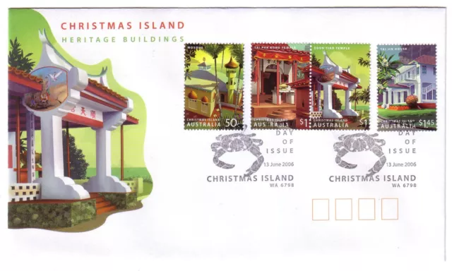 2006 FDC Christmas Island. Heritage Buildings. Pict.PMK "CHRISTMAS ISLAND"