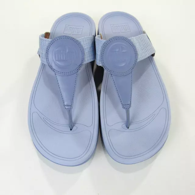 FitFlop Thong Sandals Women 8 Walkstar Finestripe Wild Lavender Webbing Toe Post