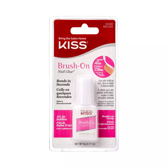 Kiss Brush On Glue mit Pinsel Nailglue Nagelkleber Kleber 5 g klar Tipkleber