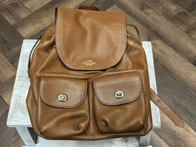 ZAINO COACH DONNA Taglia Media In Pelle Marrone Con Hardware Oro CTRL 300 EUR 174 40 PicClick IT