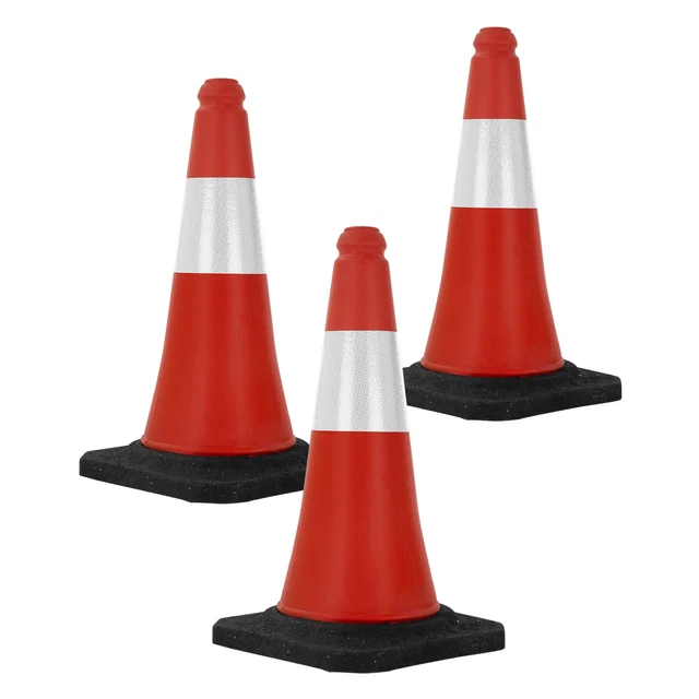 Lot De 2 Cônes De Signalisation Pliables Relaxdays - 70cm - Bandes Réfléchissantes Orange - Sac Inclus
