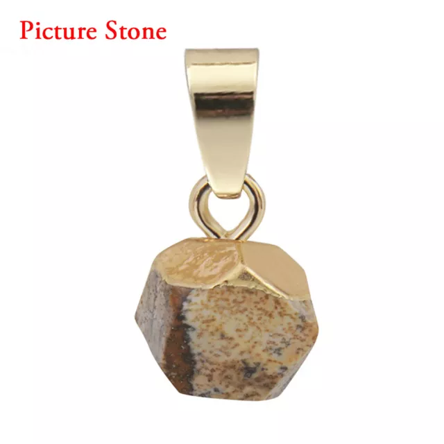 Natural Gemstone Crystal Quartz Faceted Pendant Energy Healing Amulet Bead