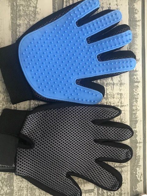 Pet Grooming Gloves Brush Dog Cat Hair Remover Mitt Massage Deshedding 1 Pair
