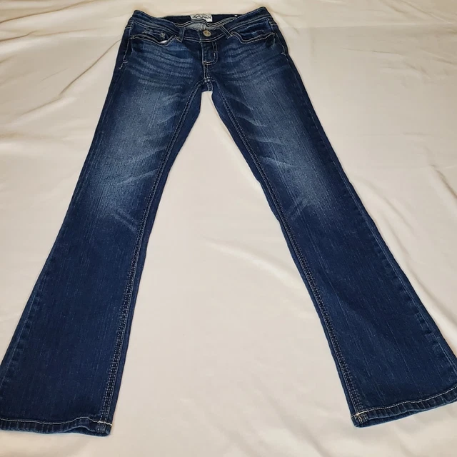 Aeropostale Chelsea Bootcut Jeans Size 00 REG Womens Stretch Blue 24Wx28L Blue
