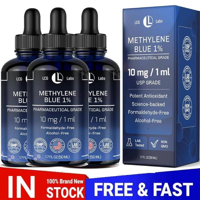 METHYLENE BLUE 1% Solution Pharma Grade. Highest Quality UK 50ml-1-3 X ...