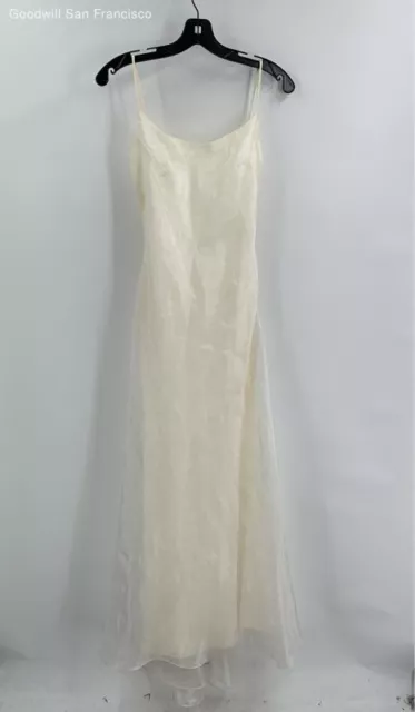 Jessica McClintock For Gunne Sax Womens Ivory Spaghetti Strap Maxi Dress Size 5