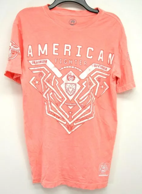 New American Fighter Buckle Mens Coral Pink Soft Athletic Tee T-Shirt Size Small