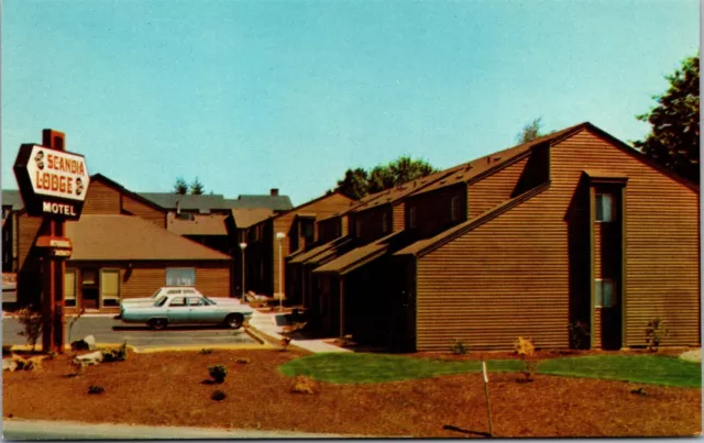 Vtg Portland Oregon OR Scandia Lodge Motel Chrome View Postcard