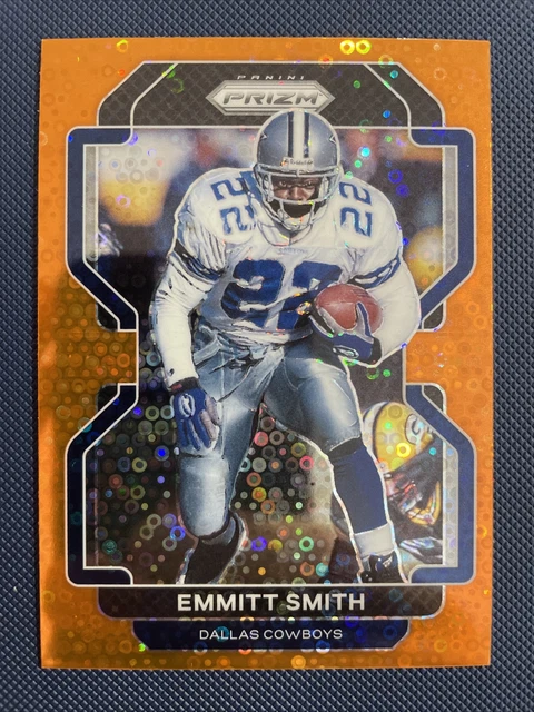 Emmitt Smith - 2021 Panini Prizm Football - ‘Orange Disco’ Parallel - Cowboys