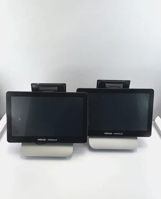 LOT 2x Micros Oracle Workstation 6 Terminal w/Stand Win10 *BROKEN LCD! **PARTS!