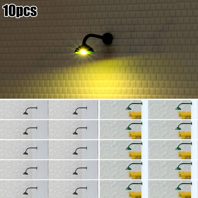 SunniMix 10 Mini Lampadaires LED Pour Modèles De Trains Et Paysages - Hauteur 2.5cm