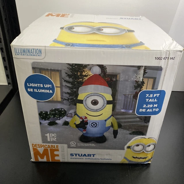 MINION DESPICABLE ME Stuart Minion Air blown Inflatable Christmas 7.5