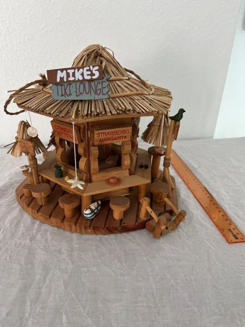 Tiki Bar Thatched Roof Hanging Bird House or Decoration Mike's Tiki Lounge