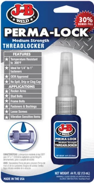 JB WELD Perma-Lock Medium Strength Threadlocker 13ml. (Blue) 24213