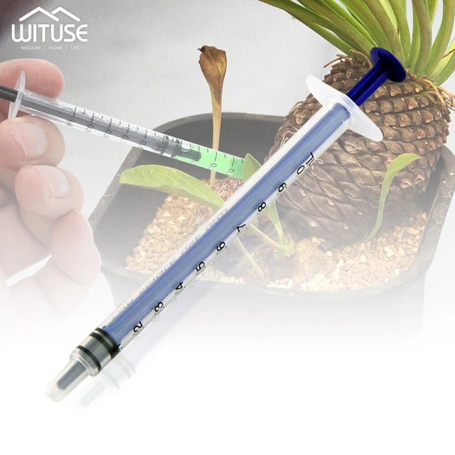 200ML Large Plastic Hydroponics Nutrient Measuring Syringe With Flexible Tubing