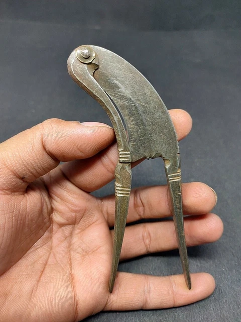 Antique Iron Bird Shape Betel Nut Cutter Hand Forged Sarota Old Brass Work