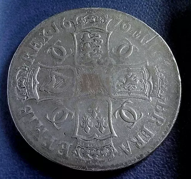 1676 King Charles II Crown, V. Octavo .925 silver - fair/NF cleaned at some time