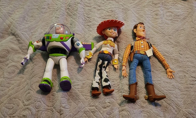 DISNEY PIXAR TOY Story Buzz Lightyear Woody & Jessie Dolls All Talk $39 ...