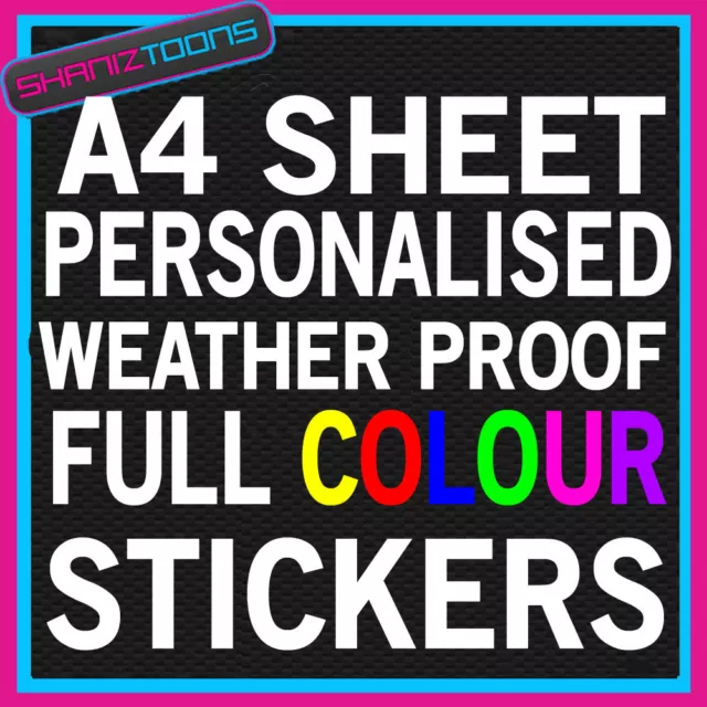 A4 Grösse Personalisierte Vollfarbe Wetterfeste Aufkleber Ihr Eigenes Design Logo
