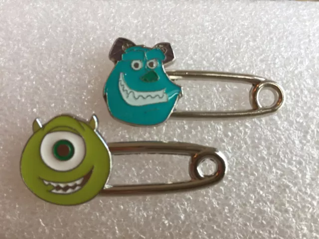 Disney Pins-Mike And Sully Baby Safety Diaper Pin - 2 Pins As Shown