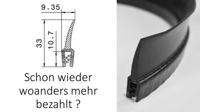 DF8 - Kantenschutz Dichtungsprofil Dichtung EPDM - für 1-4 mm